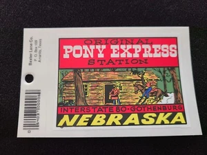 Pony Express Station Nebraska Vintage Travel Souvenir Decal / Window Sticker - Picture 1 of 1