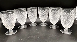 Vintage MCM Duncan & Miller Set of 6 Clear Hobnail Ice Tea Goblets 5.75" - Picture 1 of 11