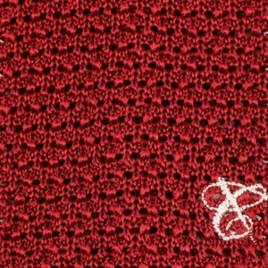 CANALI Mens Red SOLID Square Tip SKINNY Silk Knit Tie Italy NEW - Picture 1 of 3