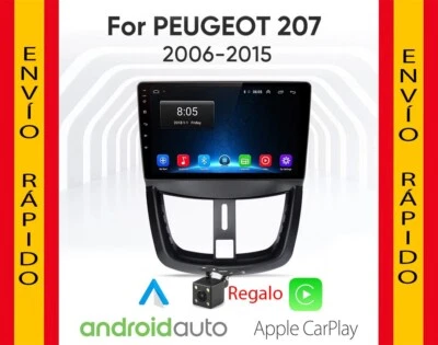 Radio Pantalla Android 12 GPS USB CARPLAY BT para Peugeot 207 - Imagen 1 de 4