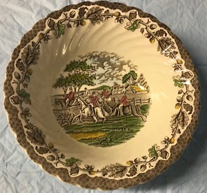 Fox Hunt Hunting Myotts Serving Bowl Multicolored Transfer - Picture 1 of 3