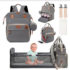 3 in 1 Foldbale Diaper Bag Baby Bed Portable Bassinet Crib Backpack Travel/Sleep
