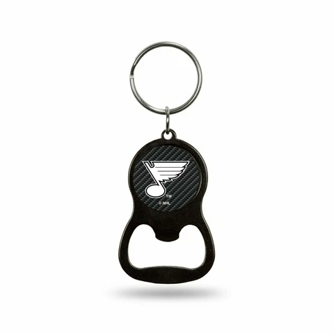 St Louis Blues Keychain Bottle Opener Carbon Fiber Design Metal Hockey Cover