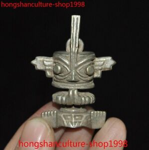 china Tibet silver Sanxingdui Culture weird people sacrifice statue  pendant