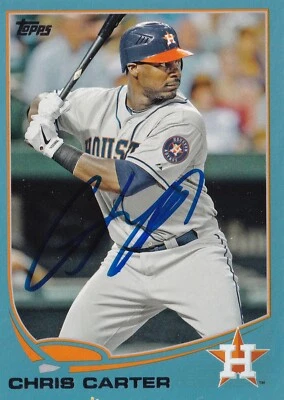 CHRIS CARTER SIGNED AUTO'D 2013 TOPPS WALMART BLUE CARD #607 HOUSTON ASTROS Foto 1 de 3