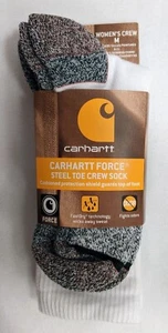 Carhartt Force STEEL TOE Cushioned Crew Socks Women's 9 - 11 Medium 2 Pair/Pack - Picture 1 of 6