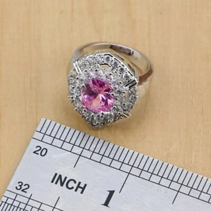 ANILLO DE PLATA 925 Y ZIRCONITA EN COLOR ROSA. - Picture 1 of 2