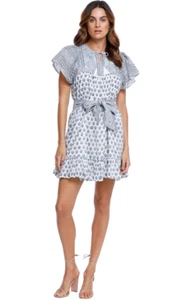 Mini Vestido Informal CLEOBELLA Leah Azul Algodón Talla 8 AU Preloved - Imagen 1 de 6