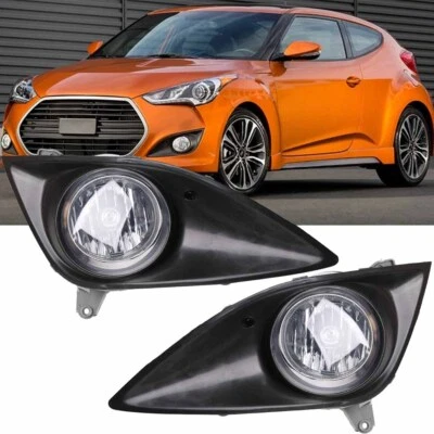 FOR Hyundai Veloster Turbo 2013-2016 Fog Lamp With Black Cover Left Right Side Foto 1 de 4
