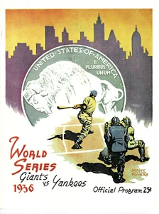 GIANTS VS YANKEES 1936 REPRO LIMITED ED WORLD SERIES SOUVENIR PROGRAM - Picture 1 of 17