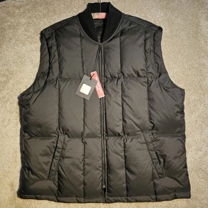 NWT TUMI Hungarian Goose Down Vest Jacket Liner Mens XXL Black Techwear Cyber - Picture 1 of 10