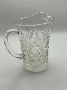 Vintage Anchor Hocking Prescut Clear Glass Pineapple Small Creamer Jar Pitcher - Picture 1 of 9