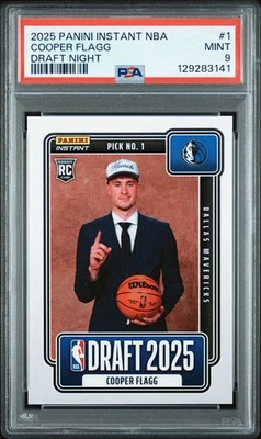 2025-26 Panini Instant NBA Draft Night #1 Cooper Flagg PSA 9 Rookie RC Mavericks - Image 1 of 2