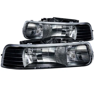 ANZO for 1999-2002 Chevrolet Silverado 1500 Crystal Headlights Black - Изображение 1 из 4
