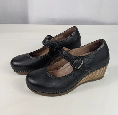 Zapatos de tacón de cuña Dansko negro nobuck para mujer talla 40 Mary Jane 1251021200 Foto 1 de 4