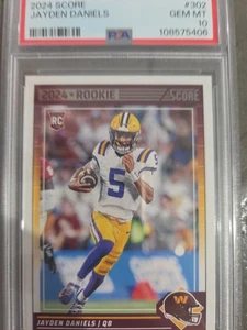 2024 Score Jayden Daniels #302 RC PSA 10 GEM MINT - Picture 1 of 4
