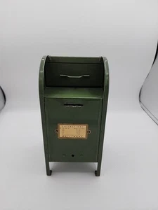 Vintage Green Metal Post Office Mail Box Bank 9” All-American Pat Pending - Picture 1 of 8
