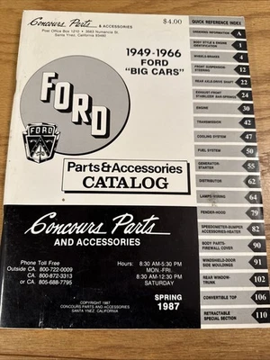 Ford Parts & Assessories Catalog 1949-1966 Ford "BIG CARS" Concours Parts - Image 1 of 4