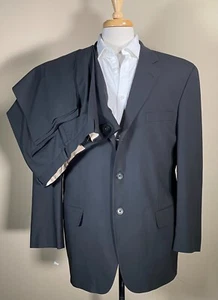 JACK VICTOR Prossimo Wool Suit 44R Jacket 36x31 Pants 3/2 Roll Charcoal Gray - Picture 1 of 17