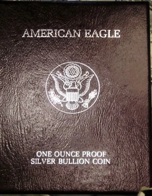1986 - S PROOF 1 OZ AMERICAN SILVER EAGLE $1 BULLION BOX COA IMMACULATE 1 OWNER - Image 1 of 4