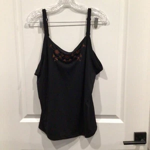 NWT Avenue size 18 - 20 black tank top red and gold embroidery sequins - Picture 1 of 7