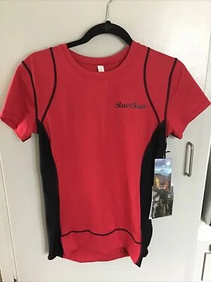 Camiseta feminina Race Face vermelha preta piper manga curta MTB grande NOVA - Imagem 1 de 4