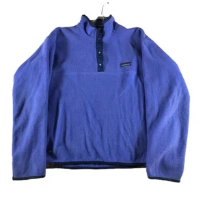 Felpa in pile pullover a scatto blu Patagonia vintage per bambini taglia 13/14 USA - Foto 1 di 7