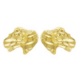 Pendientes traseros atornillados enchapados en oro pepita de hip hop para hombre SHS 655 - Imagen 1 de 8