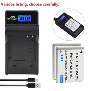 LCD Charger or Battery For NB-6L 6LH Canon PowerShot SX280 HS SX540 HS SX600 HS - Picture 1 of 47