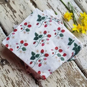 20 servilletas de papel de verano de fresa Gisela Graham para fiesta de té/decoupage/artesanía - Imagen 1 de 1