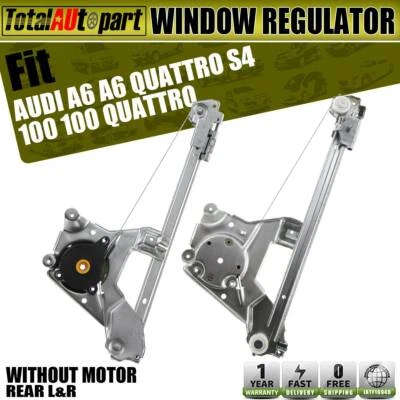 2x Regulador de ventana sin motor trasero izquierdo y derecho para Audi S4 S6 100 A6 Quattro Foto 1 de 4