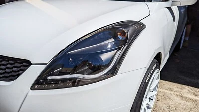 Black LED DRL Angel Eye Projector Headlights for 2011-2017 Suzuki Swift - Image 1 of 4