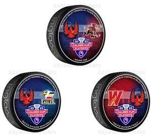 2023 AHL Copa Calder 2023 Playoffs Coachella Valley Firebirds Paquete de 3 discos - Ronda 3.. - Imagen 1 de 5
