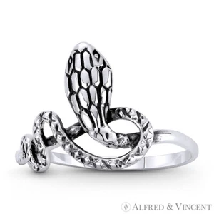 Anillo Gitano Cobra Espíritu Serpiente Animal Serpiente Dije Boho en Plata Esterlina 0,925 - Imagen 1 de 1