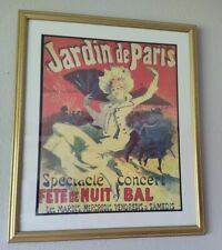 Jardin de Paris, Jules Cheret Poster Print In Gold Tone Frame & Matt