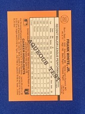 Frank White Aqueous Test 1990 Donruss RARE Royals Aqueous Test Card