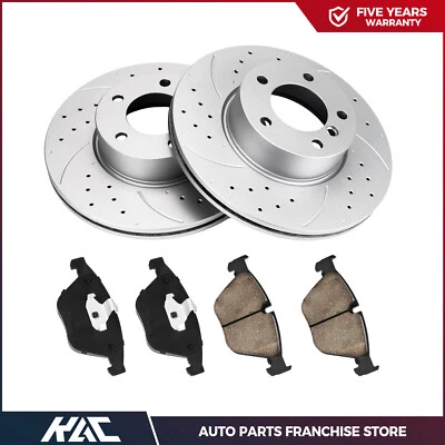 6 piezas rotores delanteros perforados y pastillas de freno de cerámica para BMW 328i xDrive 2010-2013 Foto 1 de 4