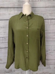 Vintage Anna und Frank geblümte Seidenbluse Gr. S Knopfleiste Langarm Offic - Bild 1 von 12