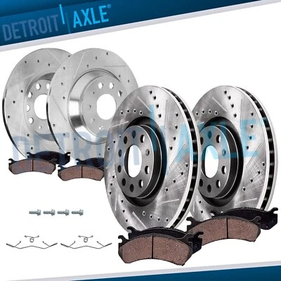 8pc Front Rear Drilled Brake Rotors Brake Pads for 2019 - 2021 Volkswagen Jetta - Image 1 of 4