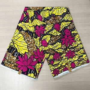 6 Yards Attractive High Quality Flower Fabric African Wax Print 100% Cotton - Picture 1 of 8