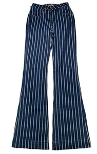 Rock & Roll Denim Women's Cowgirl Trousers High-Rise Flare Striped W24XL36 NWT - Picture 1 of 10