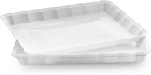 Plastic Serving Trays - Serving Platters Rectangle 9X13 Disposable Party Dish 4 - Picture 1 of 12