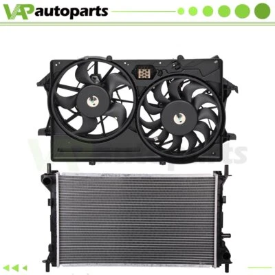 Engine Radiator and Radiator Condenser Cooling Fan Kit For 2000-2002 Ford Focus - Image 1 of 4
