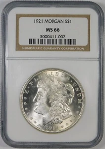 1921 $1 Morgan Silver Dollar Coin NGC MS66 - Picture 1 of 2