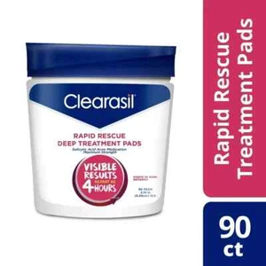 Clearasil Salicylic Acid Rapid Rescue Deep Treatment Acne Pads, 90 count