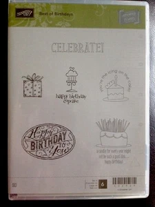 "BEST of BIRTHDAYS" Stampin'UP! NEW~CLEAR/CLING unmounted-cake~Gifts~tags~set/6 - Picture 1 of 2