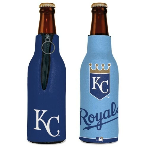 KANSAS CITY ROYALS BOTTLE HOLDER COOZIE KOOZIE COOLER WITH ZIPPER MLB LICENSED - Image 1 of 1