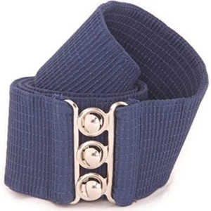 Malco Modes Navy Elastic Stretch Belt Interlocking Clasp Square Dance Size Small - Picture 1 of 2