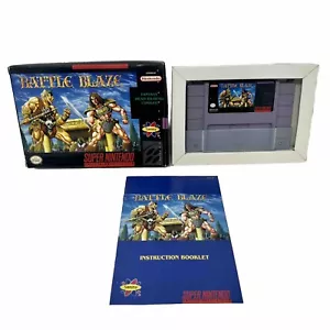 Battle Blaze Super Nintendo SNES CIB Complete Game Box Manual RARE Nice Shape - Picture 1 of 16