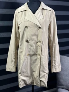 Michael Kors Trench Coat Women's Size Medium Khaki Long Sleeve Double Breasted - Picture 1 of 12